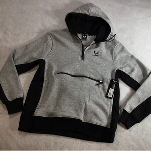 Messi Collection Heather Grey Half-Zip Hoodie SZ Medium NWT